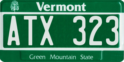 VT license plate ATX323
