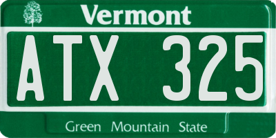 VT license plate ATX325