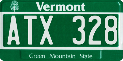 VT license plate ATX328