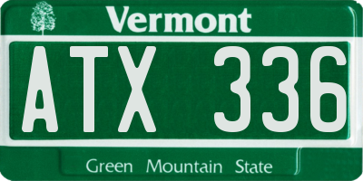 VT license plate ATX336