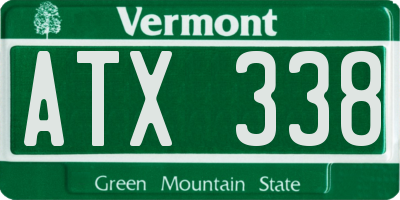 VT license plate ATX338