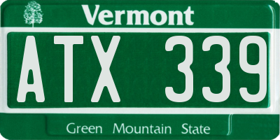 VT license plate ATX339