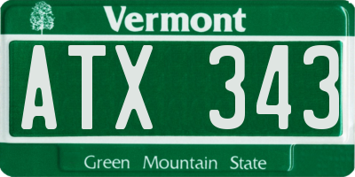 VT license plate ATX343