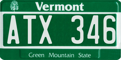 VT license plate ATX346