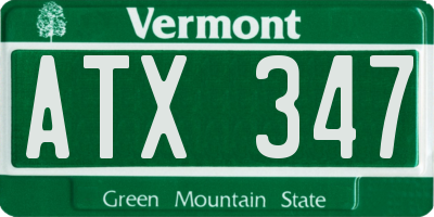 VT license plate ATX347