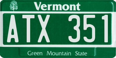 VT license plate ATX351