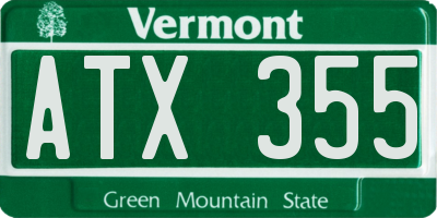 VT license plate ATX355