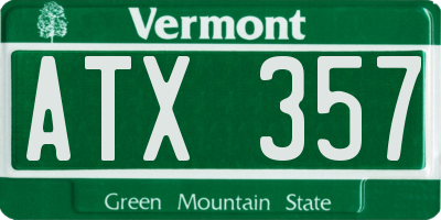 VT license plate ATX357