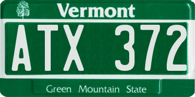 VT license plate ATX372