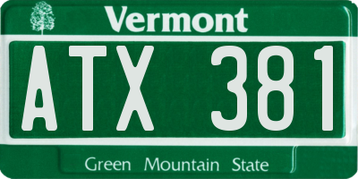 VT license plate ATX381