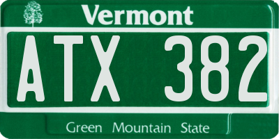 VT license plate ATX382
