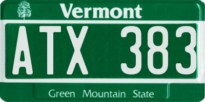 VT license plate ATX383