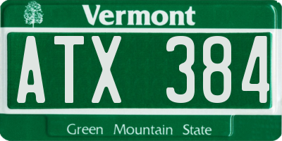 VT license plate ATX384