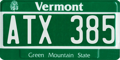VT license plate ATX385