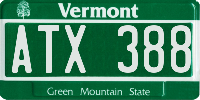 VT license plate ATX388