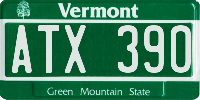 VT license plate ATX390