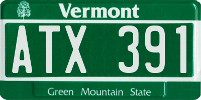 VT license plate ATX391