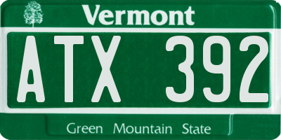 VT license plate ATX392
