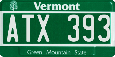 VT license plate ATX393