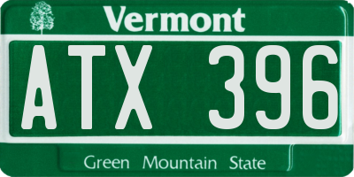 VT license plate ATX396