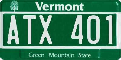 VT license plate ATX401