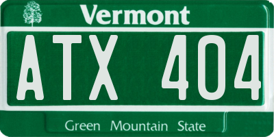 VT license plate ATX404