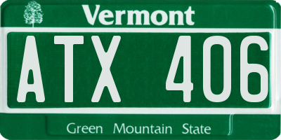 VT license plate ATX406