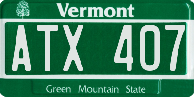 VT license plate ATX407