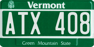 VT license plate ATX408