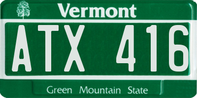 VT license plate ATX416