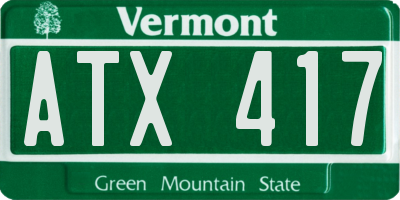 VT license plate ATX417