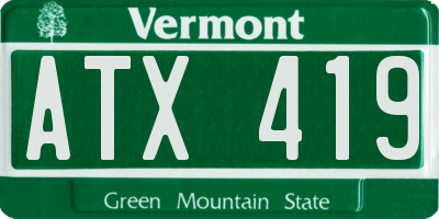 VT license plate ATX419