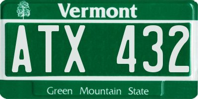 VT license plate ATX432