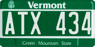 VT license plate ATX434