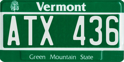 VT license plate ATX436