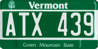 VT license plate ATX439