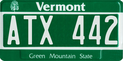 VT license plate ATX442