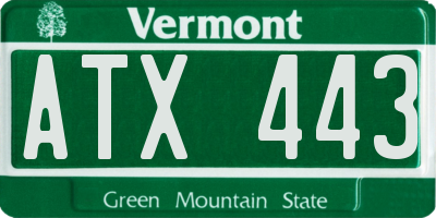 VT license plate ATX443