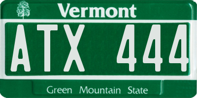 VT license plate ATX444