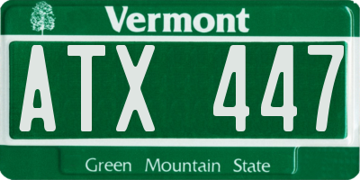 VT license plate ATX447