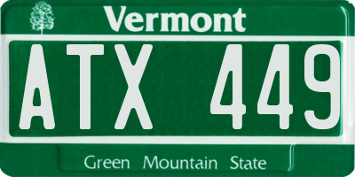 VT license plate ATX449