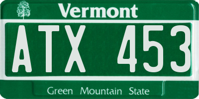 VT license plate ATX453
