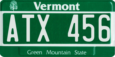 VT license plate ATX456