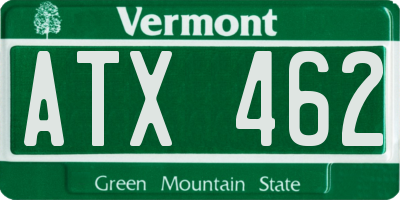 VT license plate ATX462