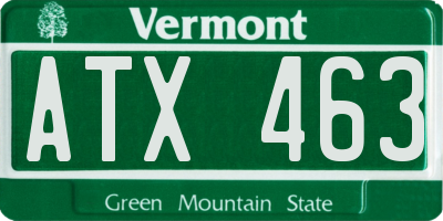 VT license plate ATX463