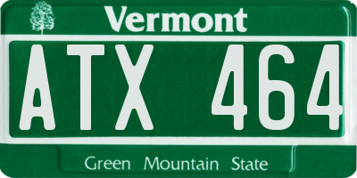 VT license plate ATX464