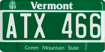 VT license plate ATX466