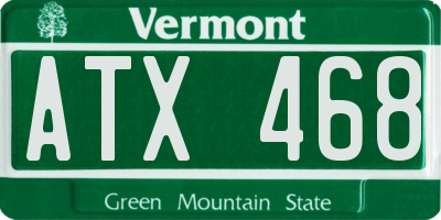 VT license plate ATX468