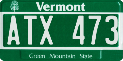 VT license plate ATX473