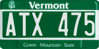 VT license plate ATX475